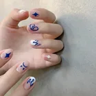 Накладные ногти, 24 шт., съемные, клеевые, для модного маникюра, накладные ногти, подарки для девочек