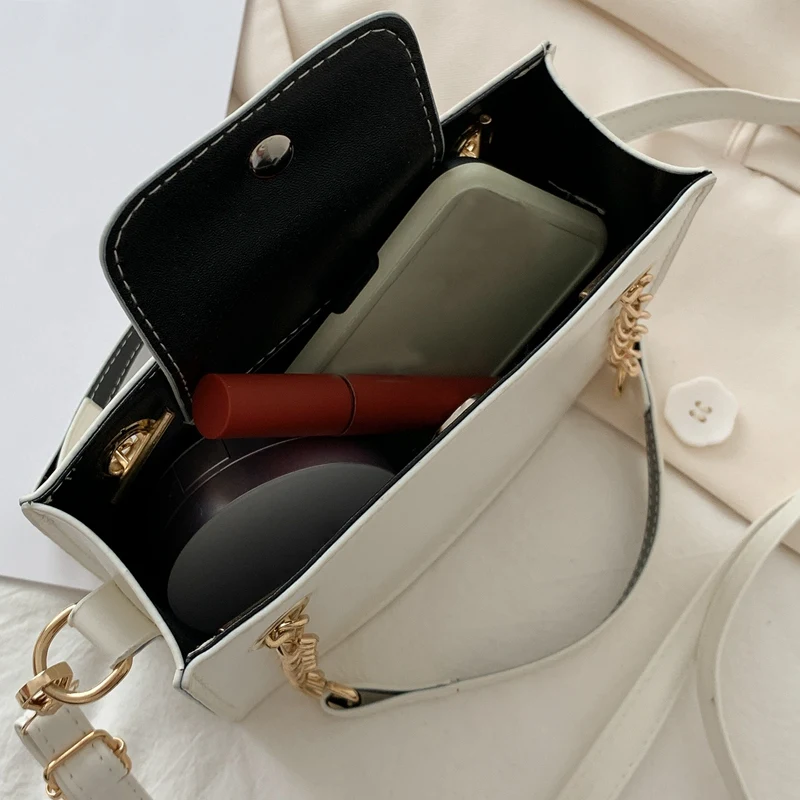 

Handbag For women New Style Handbag Chain Bag with Metal Plating Handle PU Leather Shoulder Messenger Lady Bag