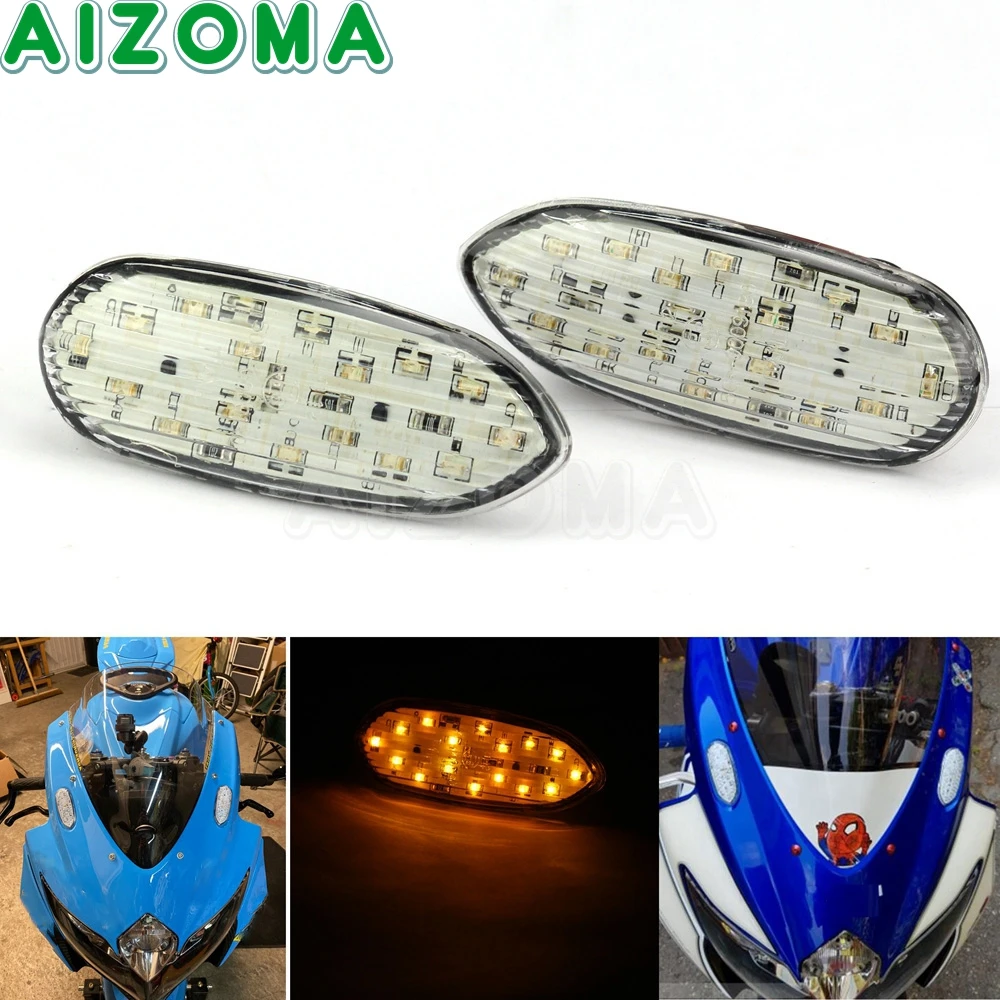 Motorcycle LED Flush Mount Turn Signals Blinker Indicator Flasher Lights For Suzuki GSXR GSX-R 600 750 1000 2005-2016 2006 2008 |