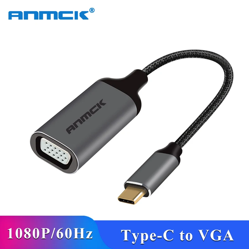 Адаптер Anmck USB C VGA типа на 1080P 60 Гц Thunderbolt 3 для Macbook Chromebook Pixel Lumia 950XL Samsung Galaxy