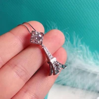 silver 925 necklaces tower pendant moissanite%c2%a01 00ct d vvs silver 925 jewelry necklaces for women