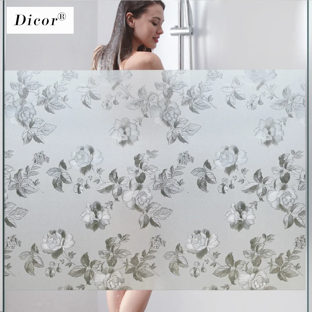 DICOR 40/50/60*200 см тиснением Декоративная пленка Водонепроницаемый матовый оконная пленка для окна конфиденциальности статического цепляться Стекло наклейки