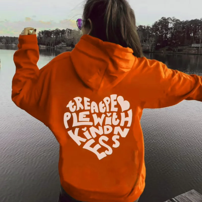 

Treat People with Kindness Hoodie Tpwk Graphic Hoodies Plus Size Women Clothing 2021 Fall Women Tops Long Sleeve Gothic XL