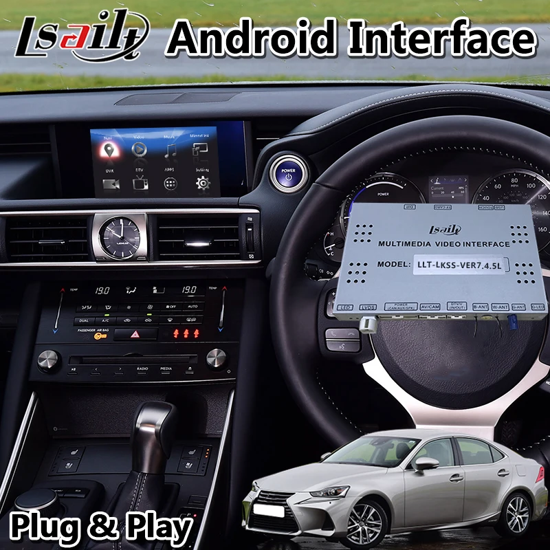 Lsailt автомобильный интерфейс Android для Lexus IS300H IS300 IS200T 2014 2019 года с ручкой управления