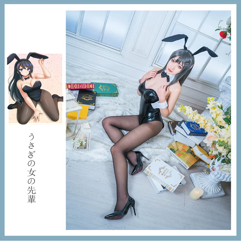 

Sexy Anime Sakurajima Mai Cosplay Costume Halloween Women Black Jumpsuit Rascal Does Not Dream of Bunny Girl Senpai COS