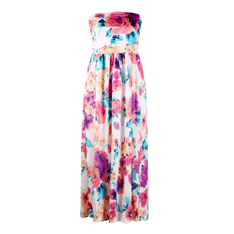 

Ladies Clothing Summer New Women's Dress European and American Printed Wrapped Chest Long Comfortable Fashion Skirt OM1008 WE29