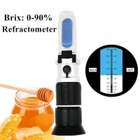 10pcslot handheld wide range 0 90 brix refractometer honey sugar content measurement tool use of sugar food fruit beverages