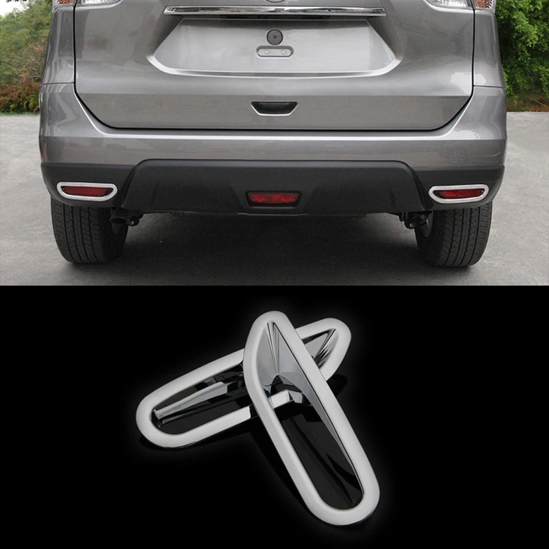 

For Nissan X TRAIL X-trail Xtrail T32 Rogue 2014 2015 ABS Plastic Foglight Reflector Rear Fog Light Lamp Cover Trim sticker 2pcs