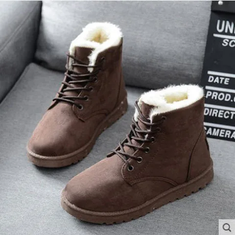 

Winter new snow boots women's short boots warm cotton shoes lace up student shoes Korean cotton boots