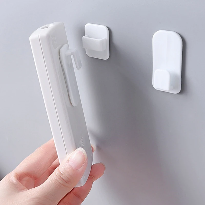 

2Pcs/Set Plastic Hooks Sticky Hook Set Air Conditioner TV Remote Control Key Practical Wall Storage Strong Hook