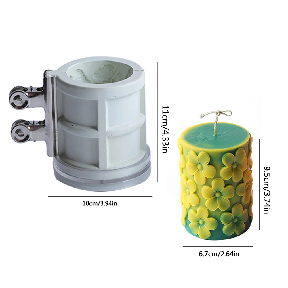 

Cylindrical relief handmade candle mold beeswax Butterfly candle geometric mold creative Flower household candle mold 45a