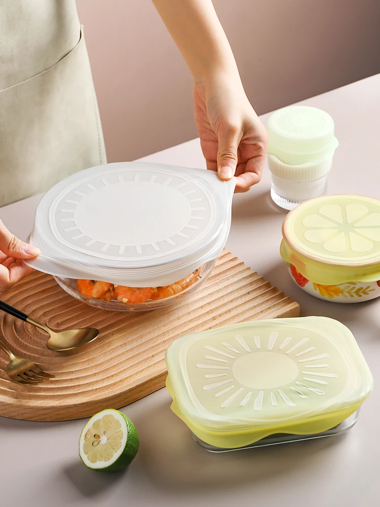 Съедобный силиконовый бэнто-бокс круглая крышка для свежего использования