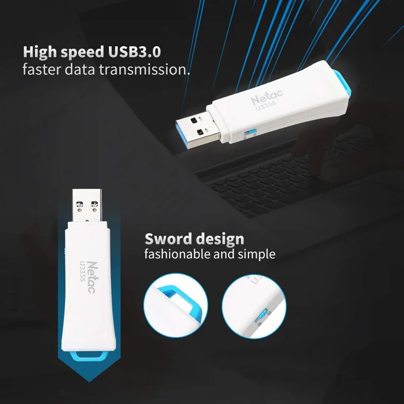 Netac U335S USB флешка флеш накопитель 32 ГБ cle usb 3 0 защита от записи пластиковая карта