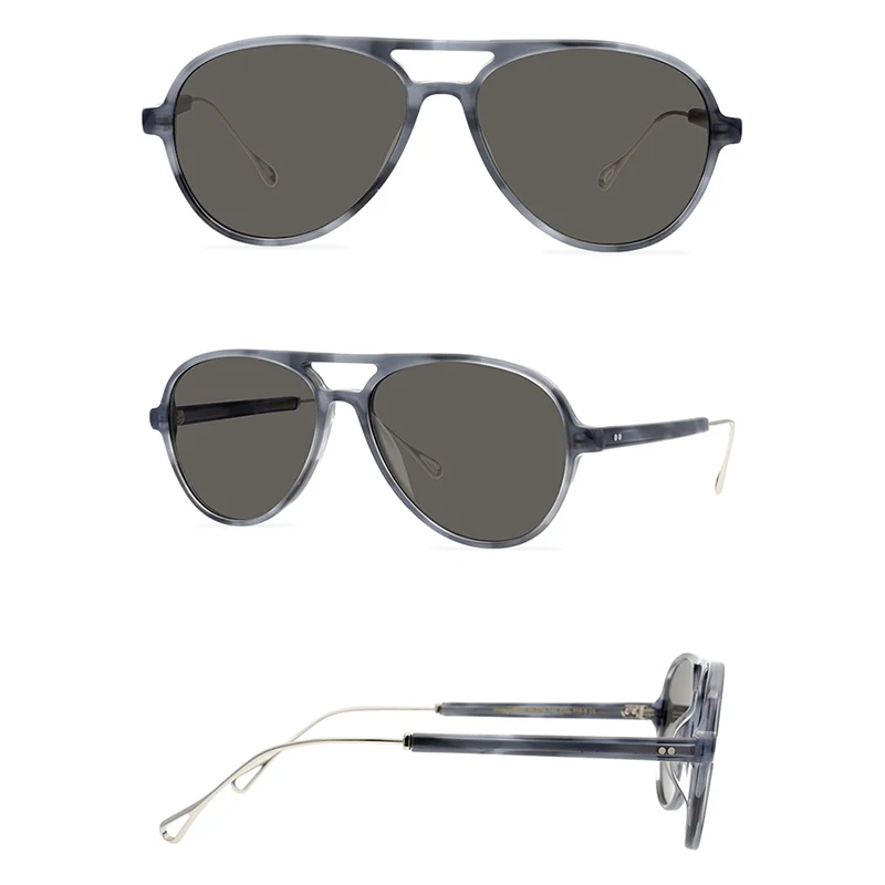 Belight Optical  Women Men UV400 Protection Pilot Shape Big Size Vintage Retro Acetate Sunglasses  with Case Oculos 9555