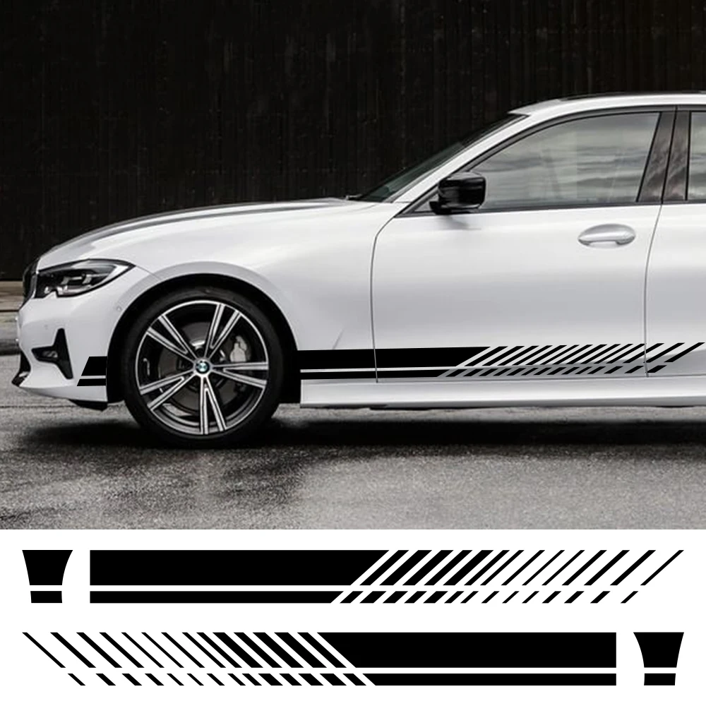 

2PCS Racing Sports Car Sticker Auto Long Side Stripe Vinyl Decals Stylish Universal Car Styling Stickers Car Tuning Accessories