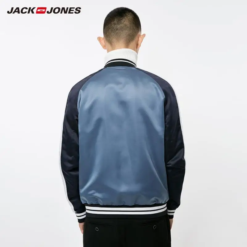 JackJones осень мужская трендовая куртка-бомбер Повседневная бейсбольная куртка с