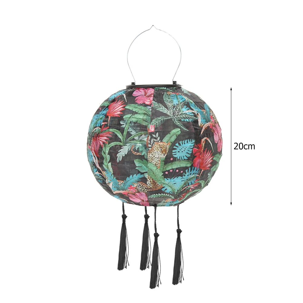 

20cm Garden Solar Fairy Light LED Festival Tassel Lanterns Waterproof Hanging Global Lamp Painted Pattern Chandelier