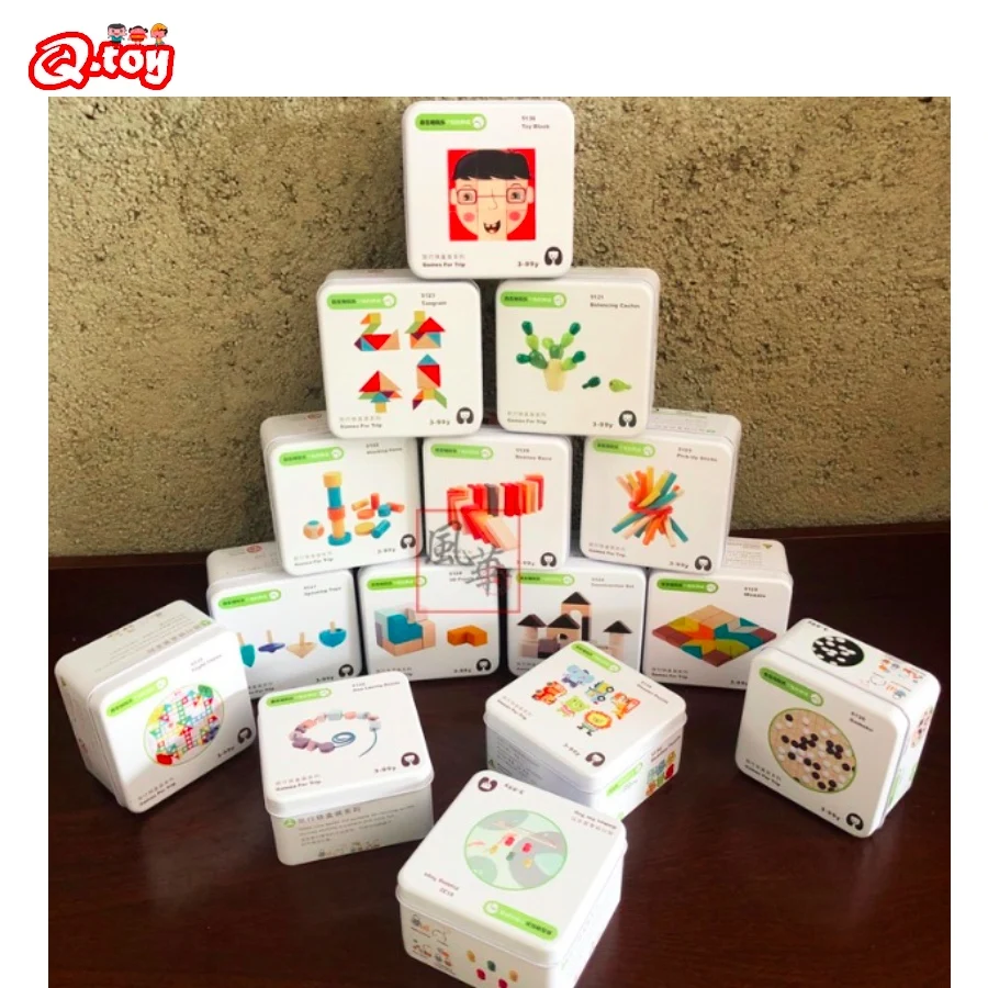 

Wooden Early Learning Education Intelligence Building Block Toys Children Portable Cognitive Travel Interactive Game Toys Gifts