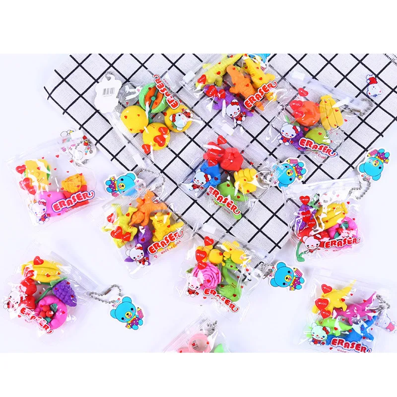 Дети 1 упаковка/набор мультфильм ластик креативный Kawaii еда форма животного милые