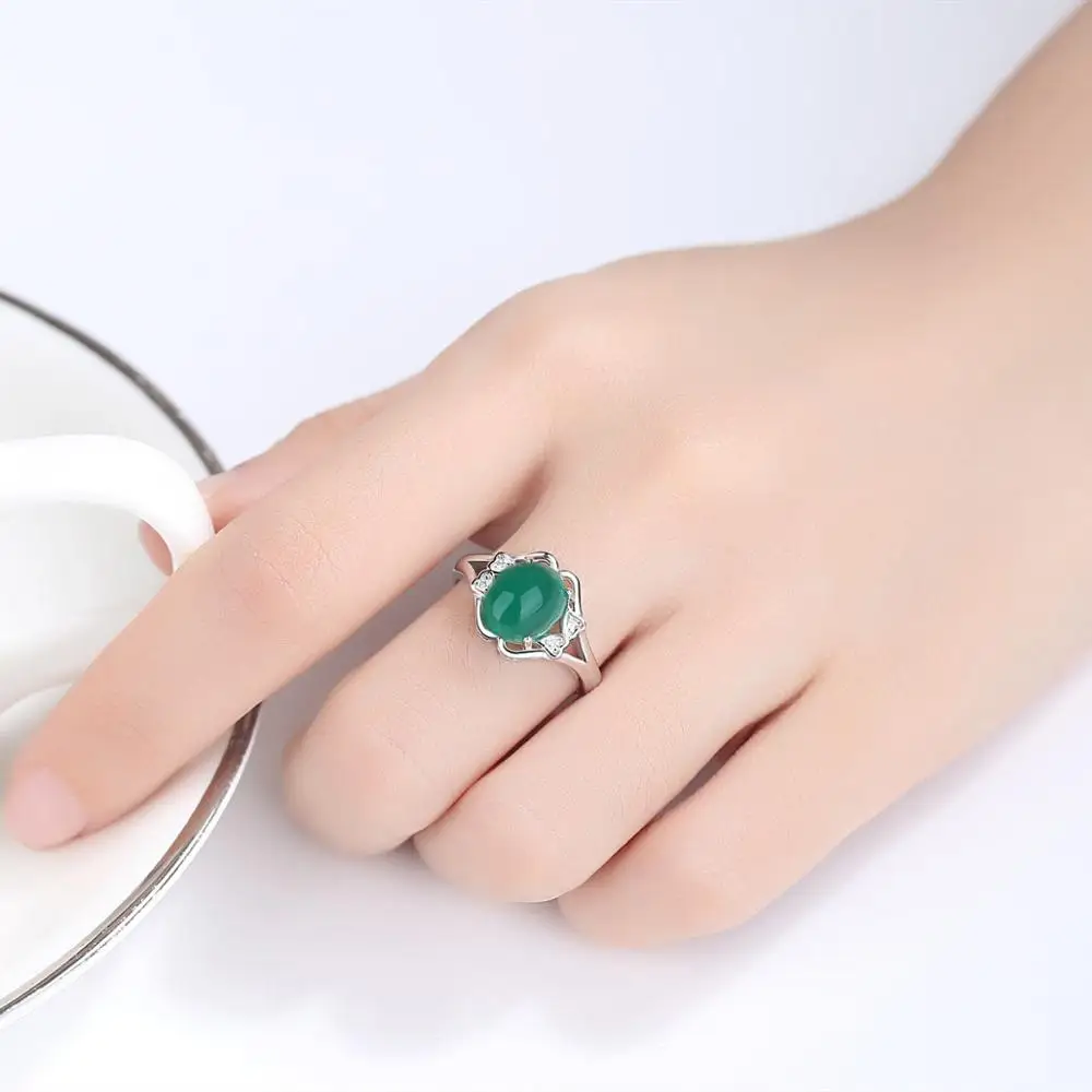 Женское кольцо из серебра 925 пробы с красным цветком|Кольца| |