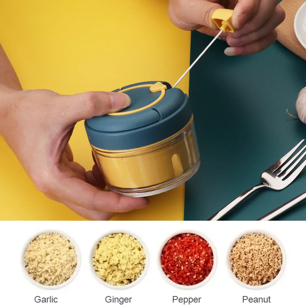 

Mini Garlic Crusher Press Portable Pull String Design Ginger Slicer Multifunction Vegetable Crusher Chili Garlic Kitchen Tool
