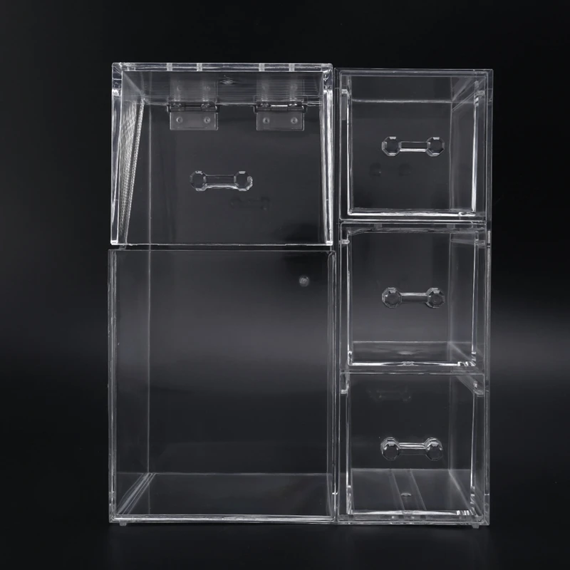 Acrylic Makeup Organizer Cosmetic Holder Tools Storage Box Brush Accessory With Cover | Дом и сад