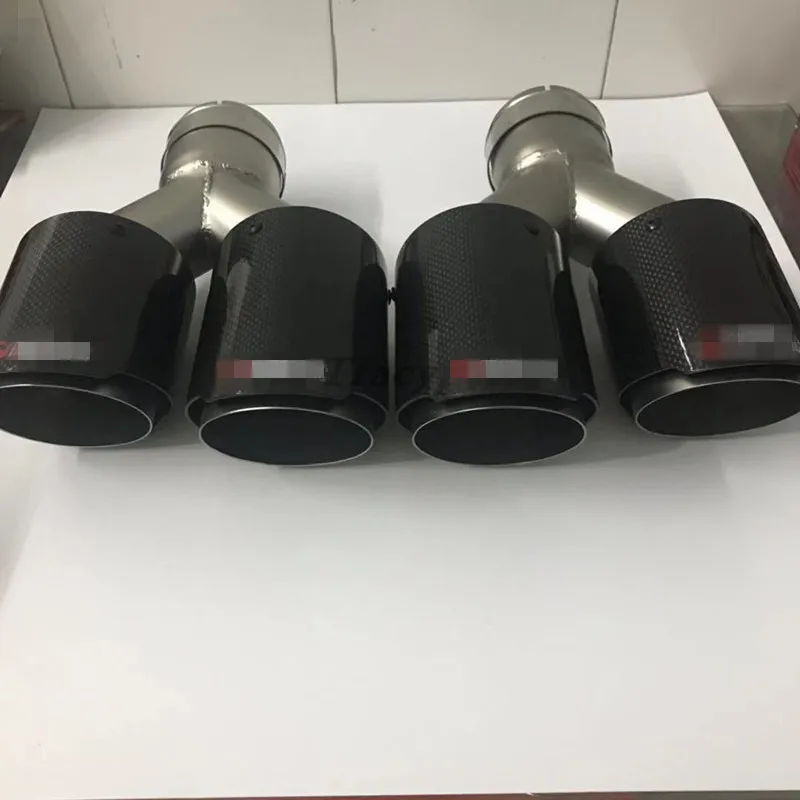 2шт левый + правый автомобиль двойной Akrapovic Глянцевая универсальная нержавеющая