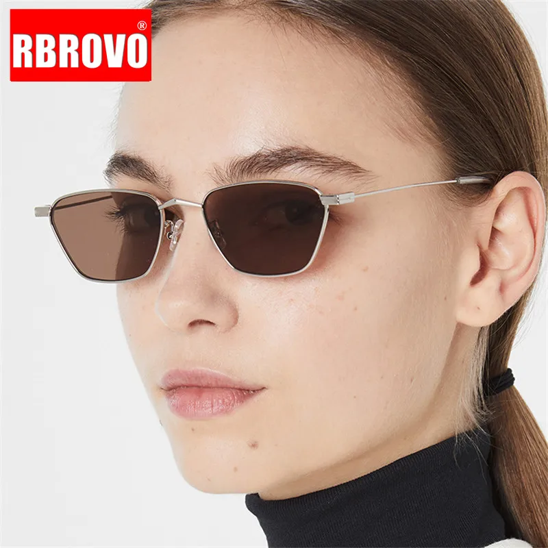 

RBROVO 2021 Vintage New Sunglasses Women Brand Designer Glasses Metal Luxury Retro Glasses Mirror Oculos De Sol Gafas UV400