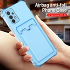 Прозрачный чехол-бумажник с отделениями для карт для samsung galaxy a12 a22 a32 a42 a52 a72 s20 s21 fe plus note 20, ультрамягкий силиконовый защитный чехол