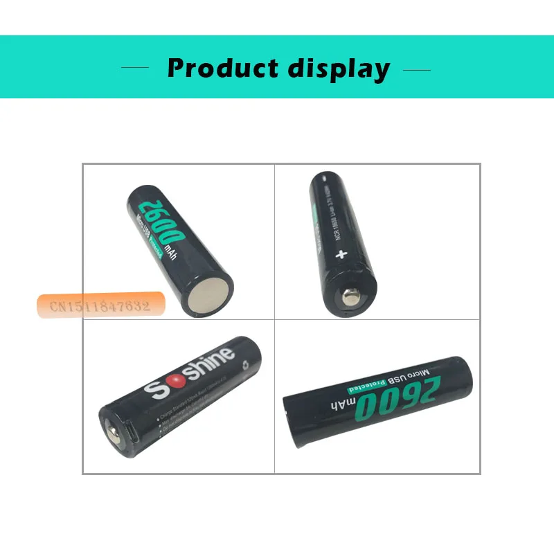 Литий ионная аккумуляторная батарея Soshine 3 7 в 2600 Втч NCR18650 мАч с защитой Micro USB и