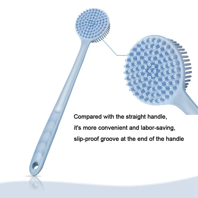 Back Scrubber,Bath Body Brush for Exfoliating,Silicone Shower Brush Long Handle Massage Improve Your Circulation