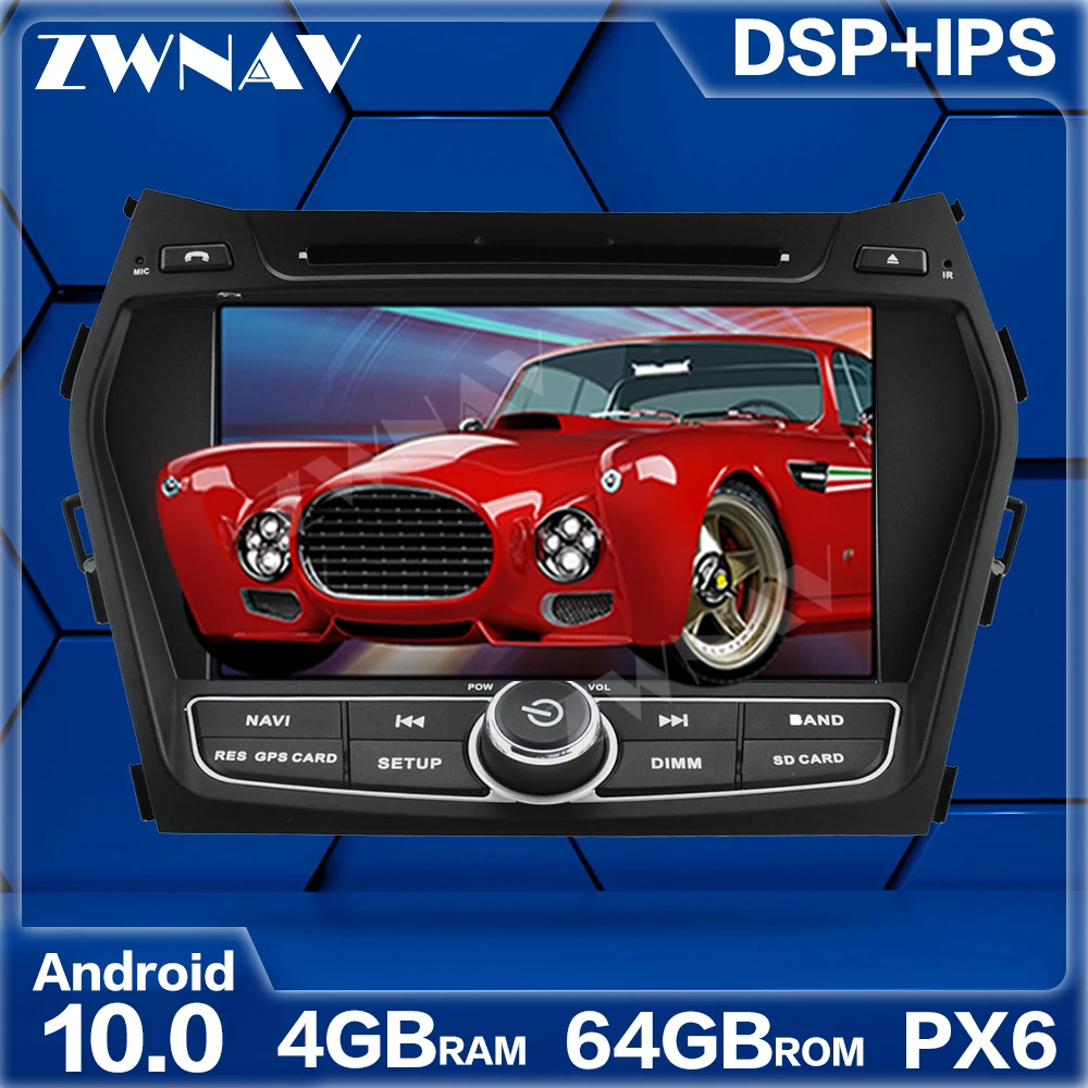 

PX6 4G + 64 ГБ Android 10,0 автомобильный мультимедийный плеер для Hyundai IX45 Santa 2013-2018 Автомобильный GPS Радио navi Стерео сенсорный экран головное устройст...