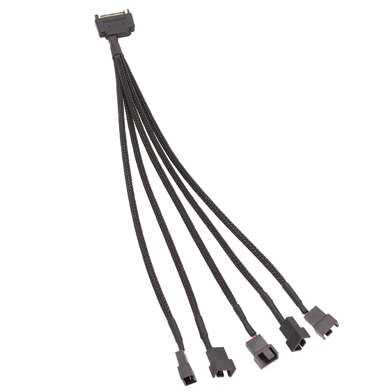 

15-Pin SATA 5 кабель адаптера вентилятора SATA 3 Pin/4 Pin PMW PC чехол вентилятор Мощность аудио разъем кабель-переходник, вентилятор охлаждения Y сплитте...