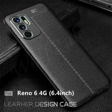 For OPPO Reno 6 Case For Reno 6 Capas Armor Fashion Phone Bumper Coque Shockproof Soft TPU Leather For Fundas Reno6 Reno 6 Cover