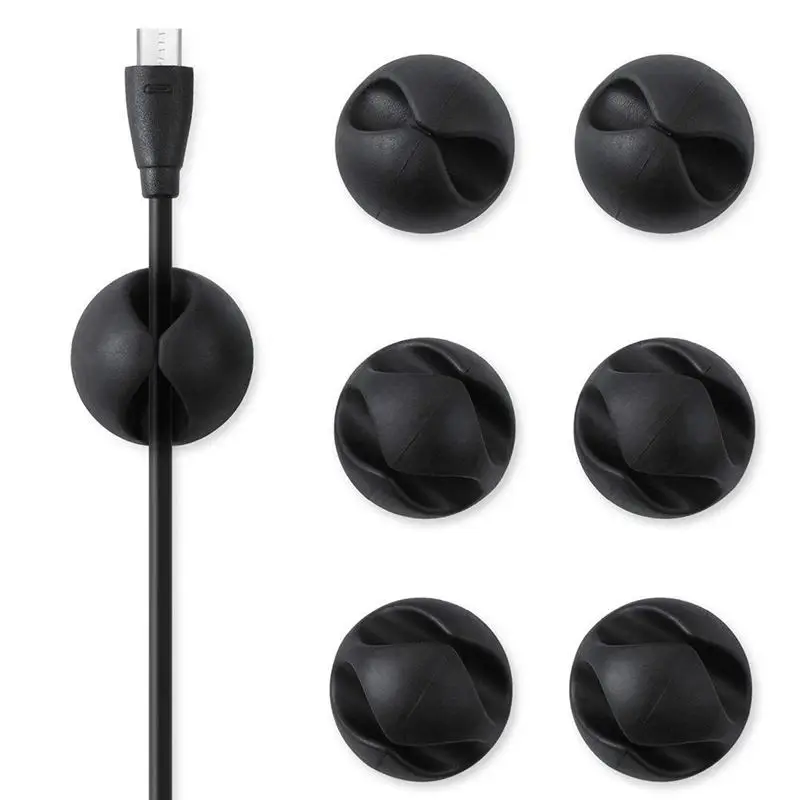 Горячий Кабельный органайзер 10 упаковок системы управления шнуром черные