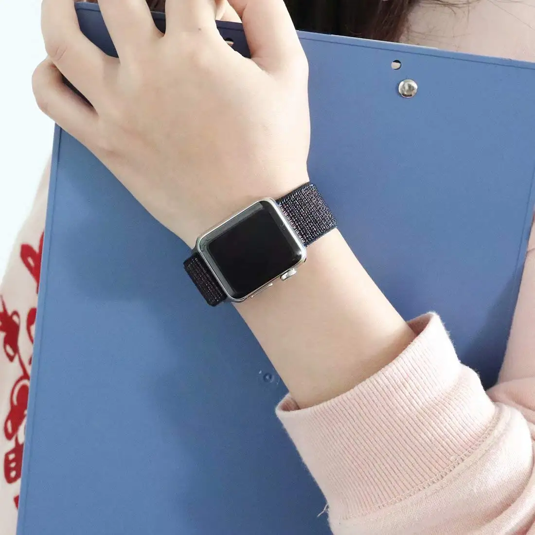 Нейлоновый спортивный бесшовный мягкий для наручных часов iwatch серии 4/5/3/2/1 дышащий замена ремешок для наручных часов Apple Watch 38 мм/40 мм/42 мм/44 мм