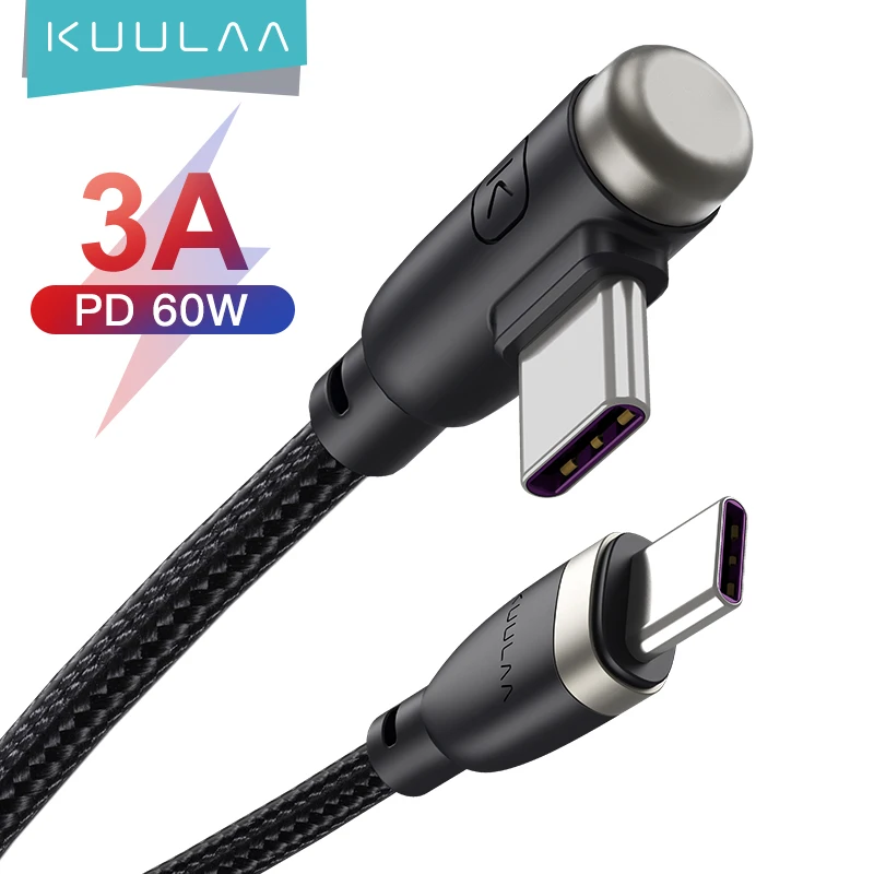 

KUULAA 60W USB C To USB Type C Cable USBC PD Fast Charger Cord USB-C 3A Type-c Cable For Xiaomi POCO X3 M3 Samsung Macbook iPad