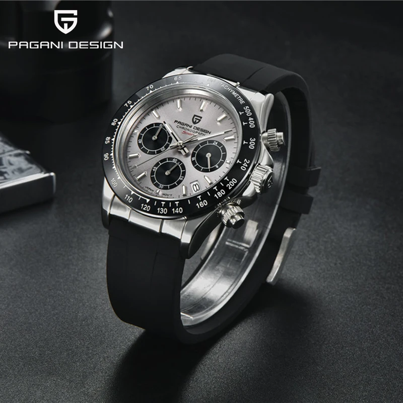 Часы хронограф PAGANI Мужские кварцевые спортивные водонепроницаемые до 100