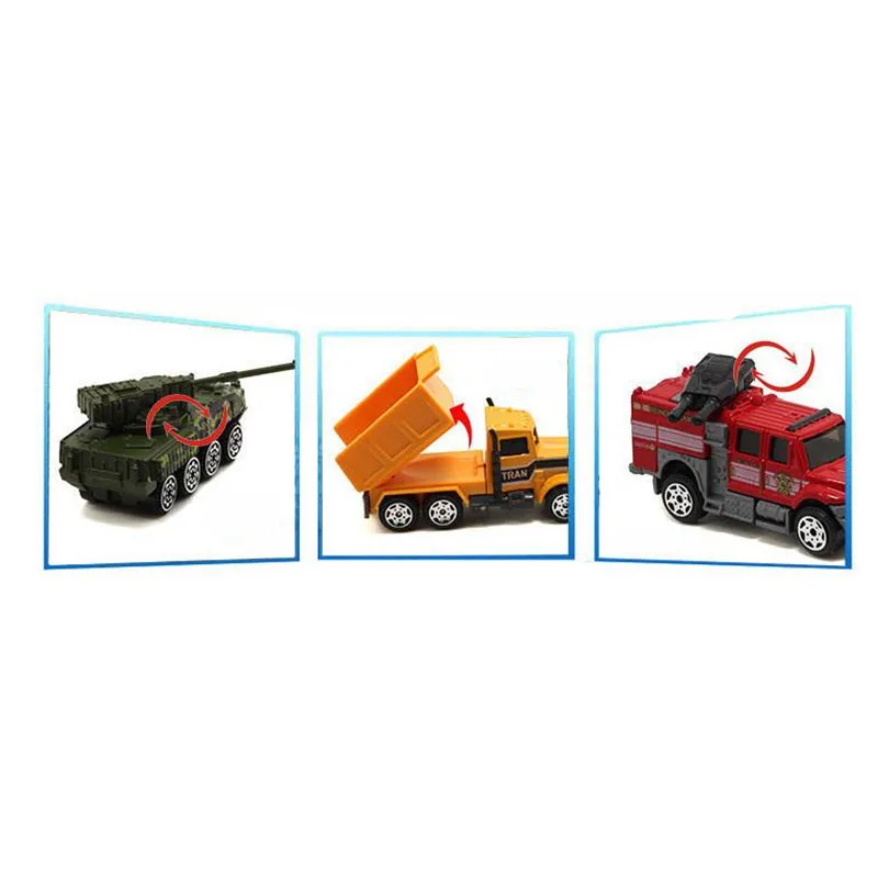 

5cs/lot 1:64 Alloy Model Car Suit Army City Fire Engine Boy Toy Car for Children