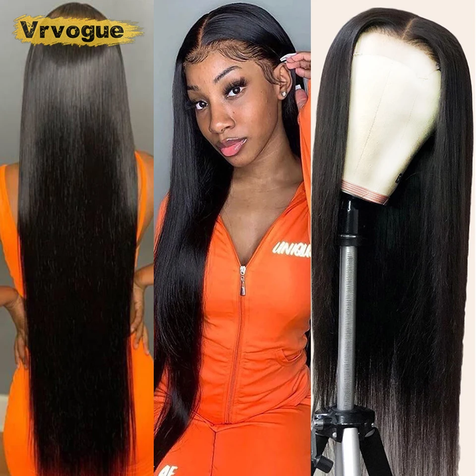 

13x 4 парики из человеческих волос на сетке спереди, бразильские прямые волосы Remy 4x4, прозрачный парик на сетке, T-образный парик на сетке для же...