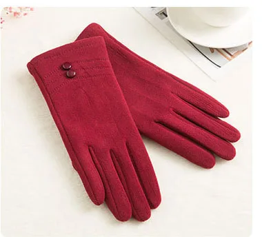 N918-red ECOBROS классические Luvas de inverno женские модные зимние перчатки для активного отдыха, спортивная теплая и бархатная перчатки для сенсорного экрана перчатки - Цвет: N918-red