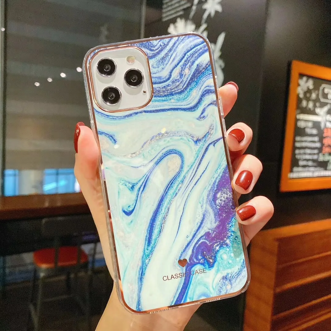 Чехол с рисунком маслом для iPhone 13 Pro Max 12 11 X XR XS 8 Plus блестящий Радужный чехол из