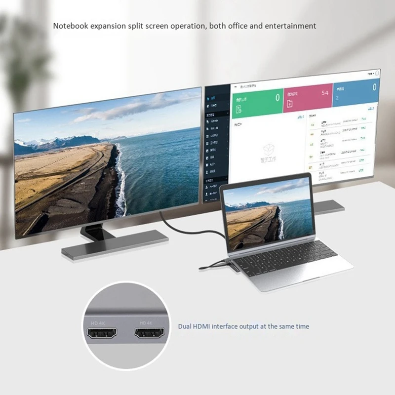 

Type-C 12 in 1 Docking Station USB C Hub HDMI VGA RJ45 PD Multi USB 3.0 Docking Station for HP Lenovo Surface