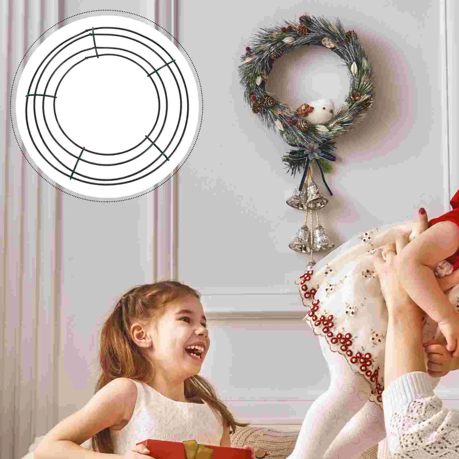 5Pcs Iron Wreath Frame Round Wire Making Ring DIY Macrame Floral Crafts |