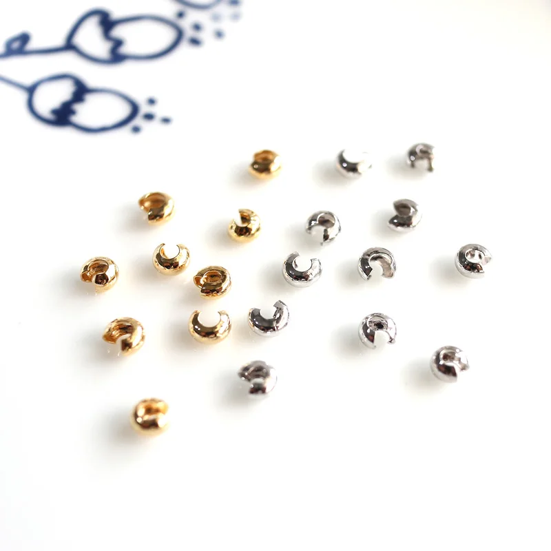 

10/20/50pcs gold plated platinum plated crimp beads end beads covers for jewelry making 4mm