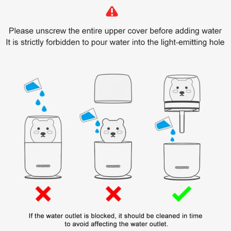 

Orderly household furnishings Summer Product Meng Pet Humidifier Mini Air Bear USB ,Hydraulic Humidifier Toy Aaccessories Decor