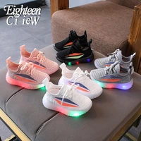 size 21 30 new childrens breathable sneakers boys and girls non slip toddler shoes mesh light up fashion casual sneakers