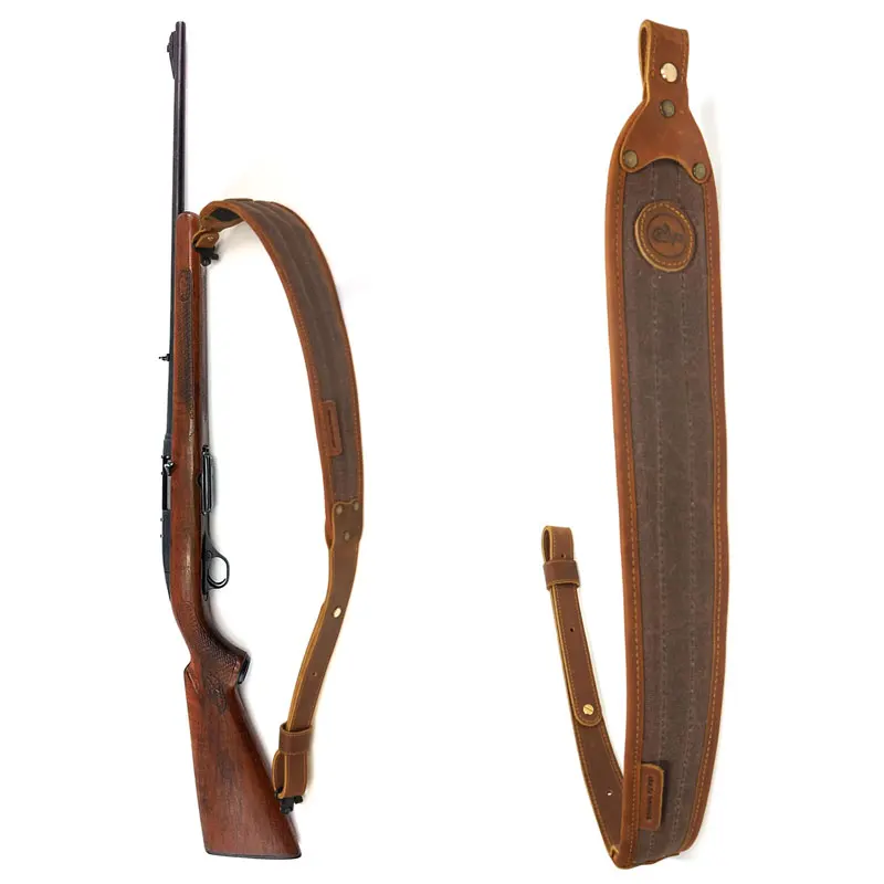 Accessori per pistola da caccia fucile in pelle imbracatura regolabile imbottitura in tela fucile da caccia cinturino tattico 106cm