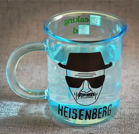 Разбивая Bad Heisenberg кружка синий Градуированный стеклянный мерный стакан кофейные
