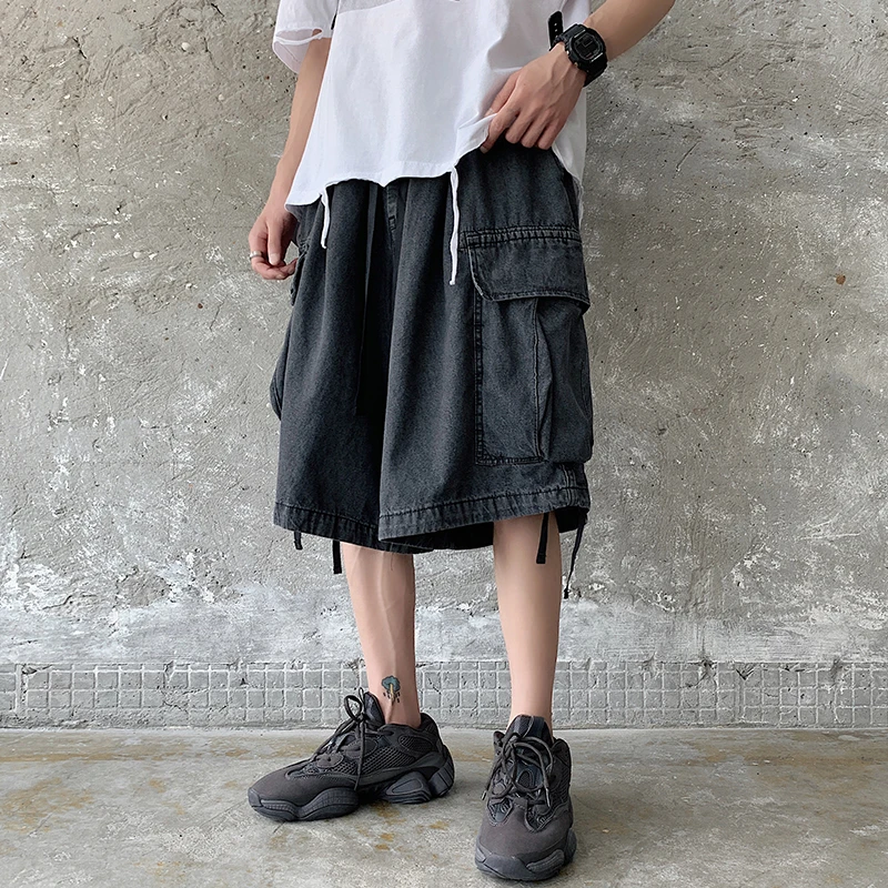 

Korean Style Hip Hop Loose Oversized Denim Shorts Kpop Couple Harem Jeans Summer Harajuku Plus Size Casual Pants Men Women